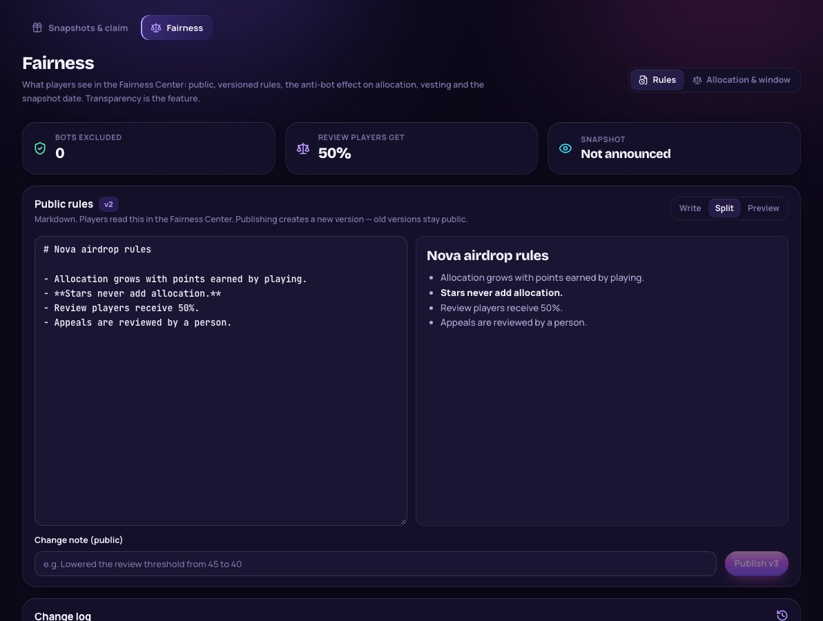 Fairness rules editor